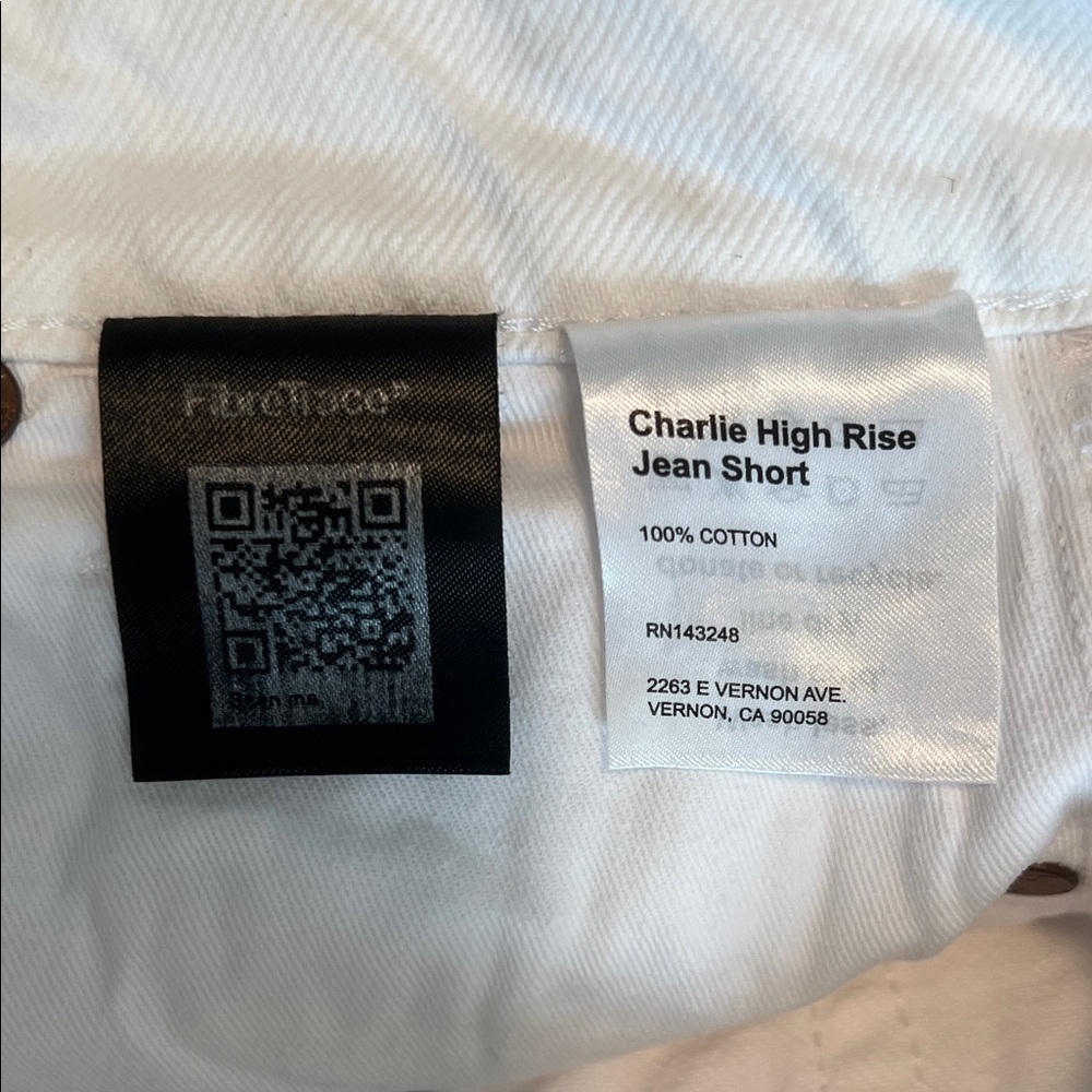 Reformation Charlie White Denim Distressed Women Shorts - Picture 2 of 7